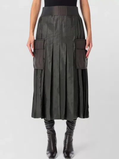 Sacai Pleated Skirt In Black