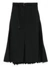 Sacai Pleated Skirt In Black