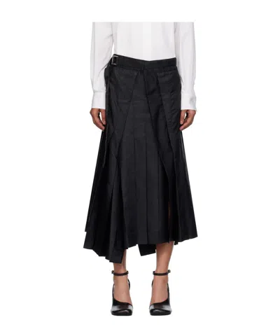 Sacai Pleated Skirt In Black