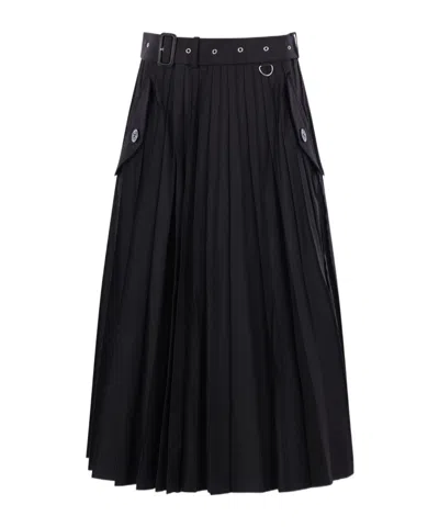 Sacai Pleated Skirt In Black