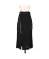 Sacai Black Suiting & Nylon Twill Midi Skirt In Black