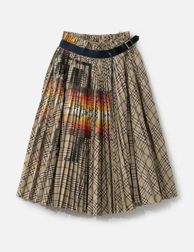Sacai Pleated Skirt In Multi