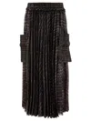 Sacai Pleated Skirt With Cargo Pockets Skirts Black