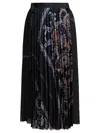 Sacai Pleated Skirt With Paisley Print Skirts Black In Black