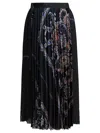 Sacai Pleated Skirt With Paisley Print Skirts Black In Black