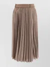 Sacai Pleated Skirt With Pockets And Loops In Brown