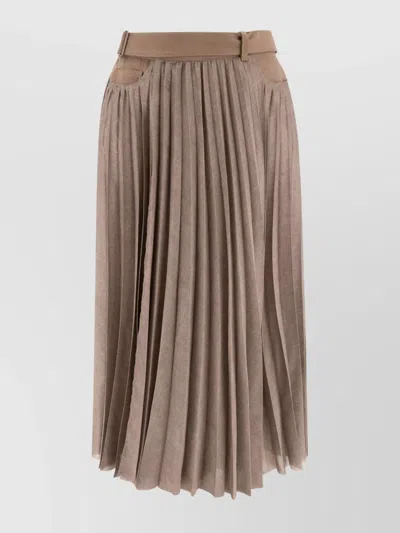 SACAI PLEATED SKIRT WITH POCKETS AND LOOPS