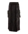 Sacai Pleated Skirt With Cargo Pockets Skirts Black In Black