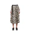 Sacai Printed Pleated Midi Skirt In Multicolor
