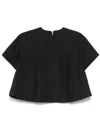 Sacai Pleated T-shirt In Black