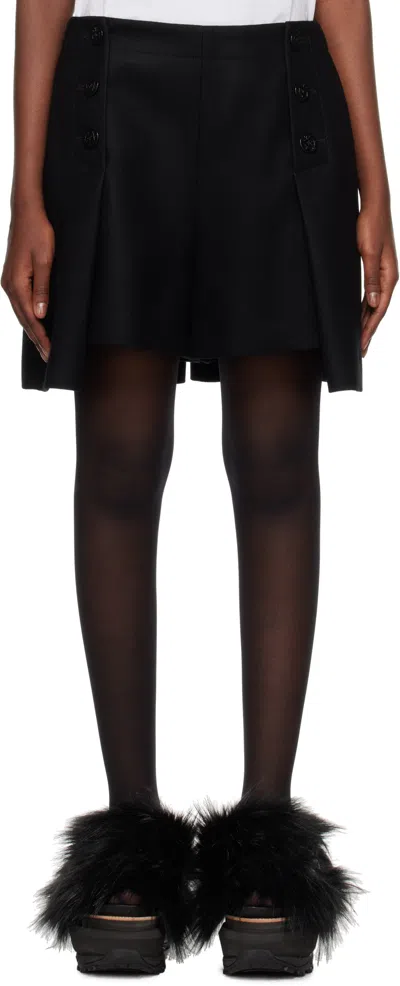 Sacai Pleated Tailored Short In Black