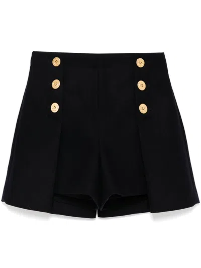 Sacai Pleated Tailored Short In Blue