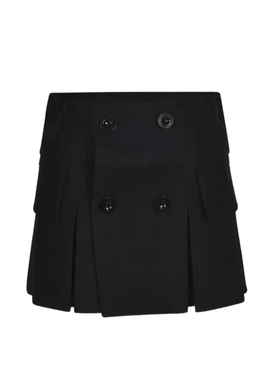 Sacai Pleated Tailored Skort In Black