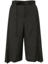 Sacai Pleated Tailored Trousers In Green