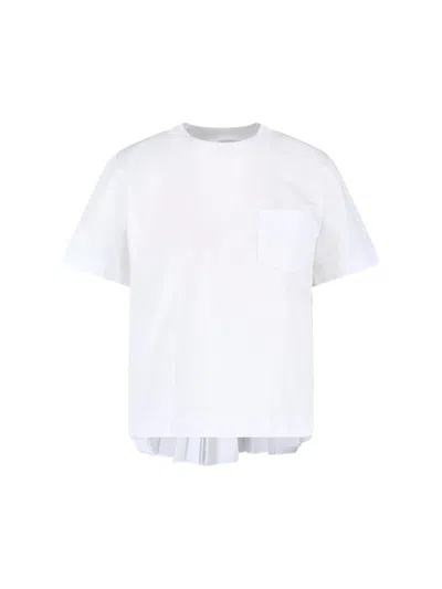 Sacai Pleated T-shirt In White