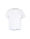 Sacai Short Sleeve Top Chest Pocket Pleated Back In White