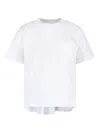 Sacai Short Sleeve Top Chest Pocket Pleated Back In White