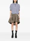 Sacai Pleated Twill Skirt In Green