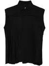 Sacai Pleated Vest Shirt In Black