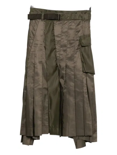 SACAI PLEATED WRAP SKIRT