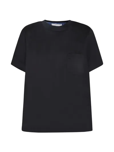 Sacai Pleated-back T-shirt In Black
