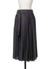 Sacai Pleated Skirt Skirts Blue In Black