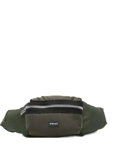 Sacai Pocket Belt Bag In Green