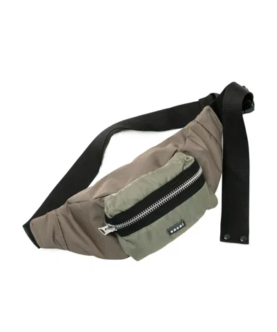 Sacai Pocket Bum Bag In Green