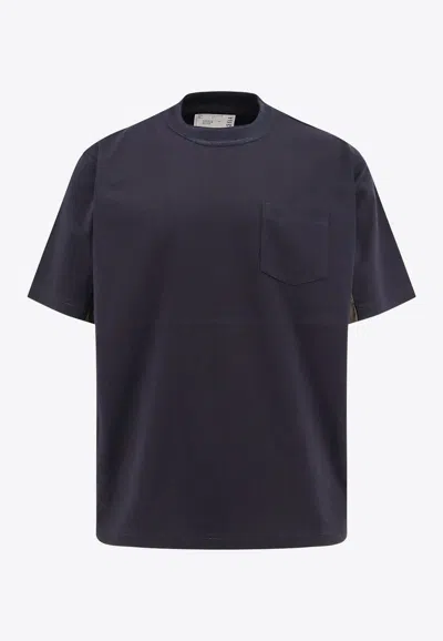 Sacai Short Sleeved Crewneck T-shirt In Blue