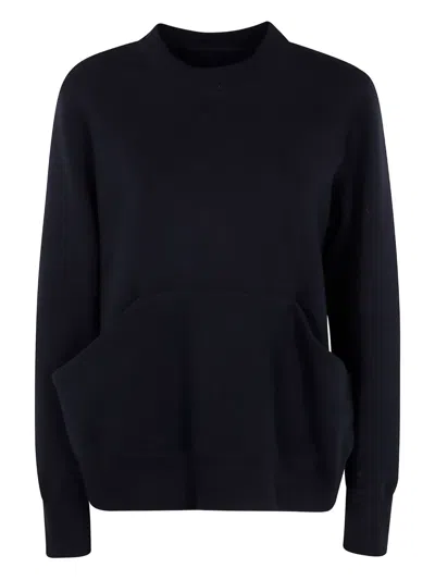 Sacai Pocket-detail Crew-neck Sweater In Black