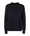 Sacai Sponge Sweat Round Neck Pullover In Black
