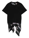 Sacai Pocket-detailed Paisley-print T-shirt In Black