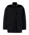 Sacai Pocket-detailed Velvet Panel Jacket In Black