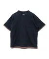 Sacai Pocket Double-layered T-shirt In Blue