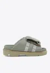Sacai Pocket Mismatched Slides In Green