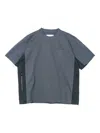 Sacai Pocket Panelled Jersey T-shirt In Gray