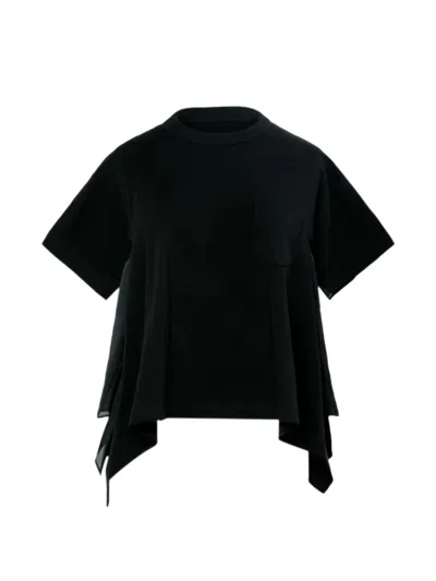 Sacai Asymmetric Pocket T-shirt In Black