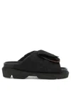 Sacai Multi-pocket Slides In Black