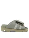 Sacai Pocket Mismatched Slides In Green