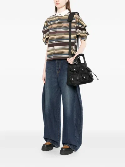 Sacai Pocket Tote Bag In Black