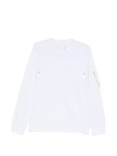 Sacai Pocket-detail Long-sleeve T-shirt In White
