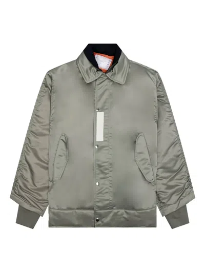 Sacai Pocketed Bomber Jacket In Green