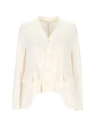 Sacai Pockets Buttoned Cardigan In Neutral