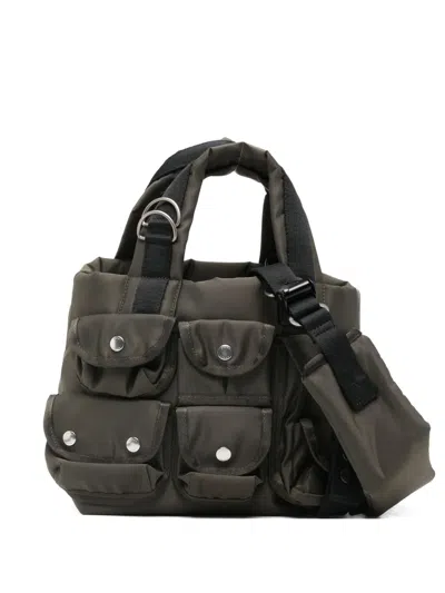 Sacai Pockets Handle Tote Bag In Green