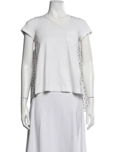Pre-owned Sacai Polka Dot Print Crew Neck T-shirt In White