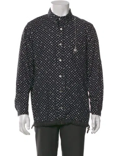 Pre-owned Sacai Polka Dot Print Long Sleeve Shirt In Black