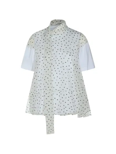 Sacai Polka Dot-pattern Blouse In White