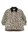Sacai Short Jackets With Collared Neck And Animal Print