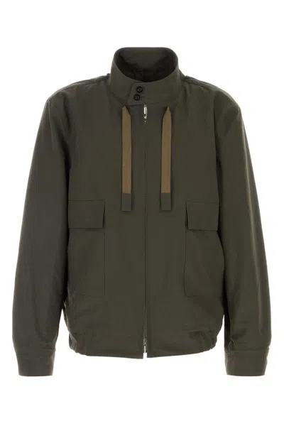 Sacai Polyester Jacket In Green