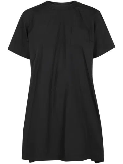 Sacai Popeline Dress In Black